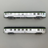 2 voitures inox DEV courtes, B8, 2CL, Sncf, Ep IV - JOUEF HJ4177 - HO 1/87