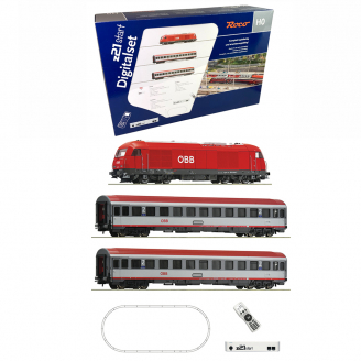 Coffret de départ, locomotive diesel 2016 + 2 voitures, ÖBB, Ep VI, digital - ROCO 5110005 - HO 1/87