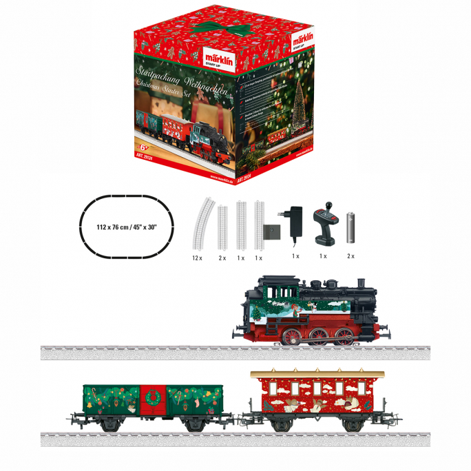 Coffret train de Noël, locomotive + 2 wagons, Start Up, digital - MARKLIN 29124 - HO 1/87