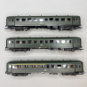 3 voitures voyageurs (ex DRG), PKP, Ep IV - ROCO 6600058 - HO 1/87