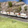 3 wagons citernes, transport produits chimiques, Millet, NS , Ep VI - MINITRIX 18266 - N 1/160-