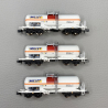 3 wagons citernes, transport produits chimiques, Millet, NS , Ep VI - MINITRIX 18266 - N 1/160-