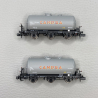 2 wagons citernes, 3 essieux, "CAMPSA", RENFE, Ep III - ARNOLD HN6674 - N 1/160