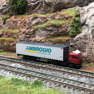 MAN F90 camion semi remorque bâche "Ambrogio" - MINIS LC4071 - N 1/160