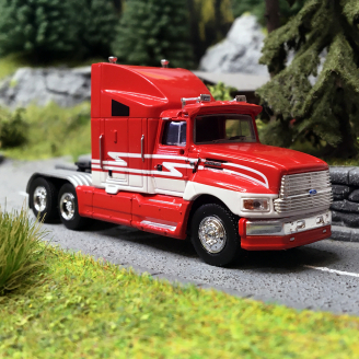 Camion, Ford Aeromax, Rouge Vif & Blanc - Brekina 85901 - HO 1/87