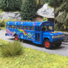 Bus, Dodge S 600 Hippie, Bleu Vif & Coloré - Brekina 61334 - HO 1/87