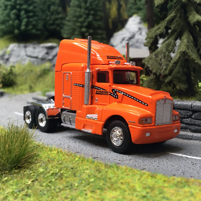 Tracteur Kenworth T 600 SCHNEIDER National - Ecole, Orange - Brekina 85931 - 1/87