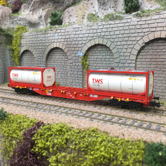 2 wagons porte-conteneurs, ÖBB/RCW  Ep VI - ROCO 6600077 - HO 1/87