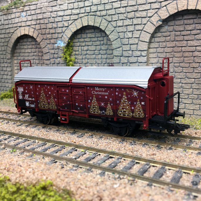 Wagon à toit ouvrant de Noël - MARKLIN 48424 - HO 1/87