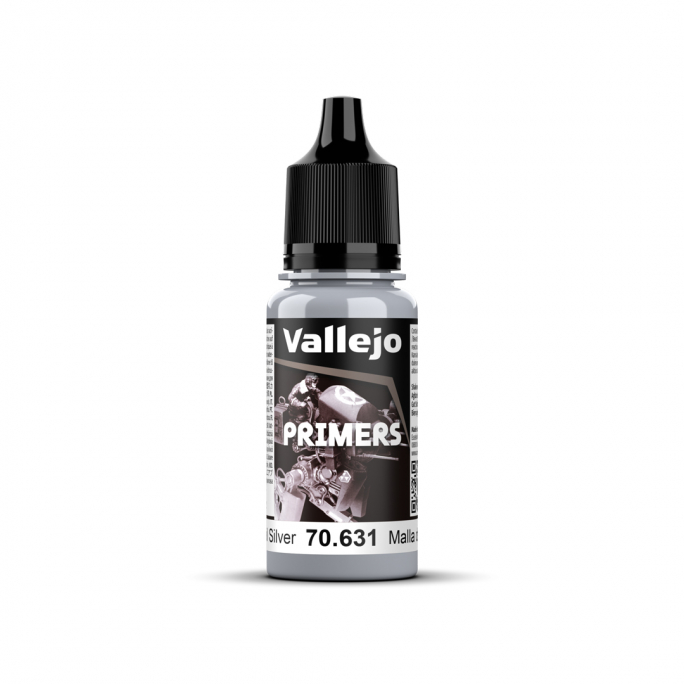 Peinture acrylique "Primers" Base Argent Cotte de Maille 18 ml - VALLEJO 70.631