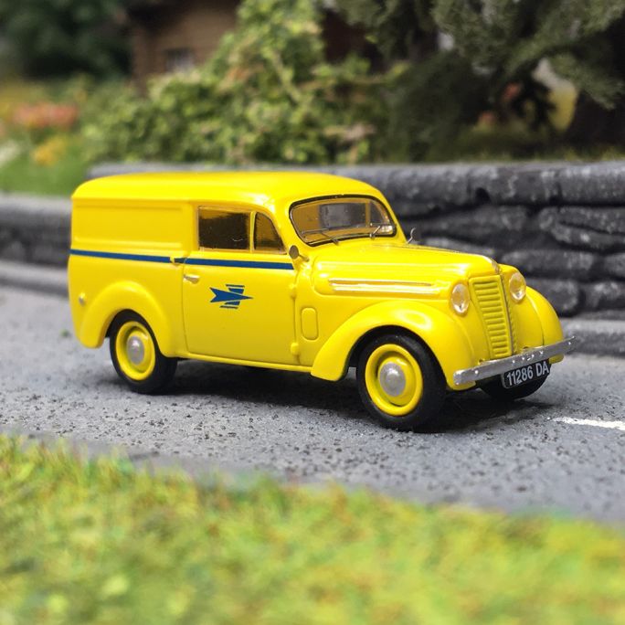 REE MODELES - Renault Juvaquatre Fourgon Tôlé "La Poste", Jaune - CB-169 - HO 1/87