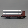 Wagon plat à 2 essieux avec chargement tuyaux, SNCF, Ep V - JOUEF HJ5704 - HO 1/87