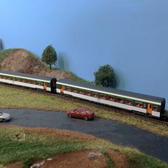 Set de 2 voitures voyageurs corail VTU, SNCF, 2nd classe, Ep IV - AZAR MODELS V01-ORP2 - Z 1/220