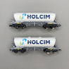 2 wagons silos type Uacns, à bogies, Holcim, Ep VI - FLEISCHMANN 6660047 - N 1/160