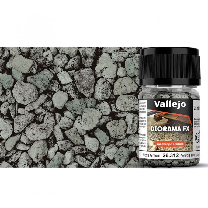 Gravier Vert Mousse (2-5mm), 60g, diorama FX - Vallejo 26.312