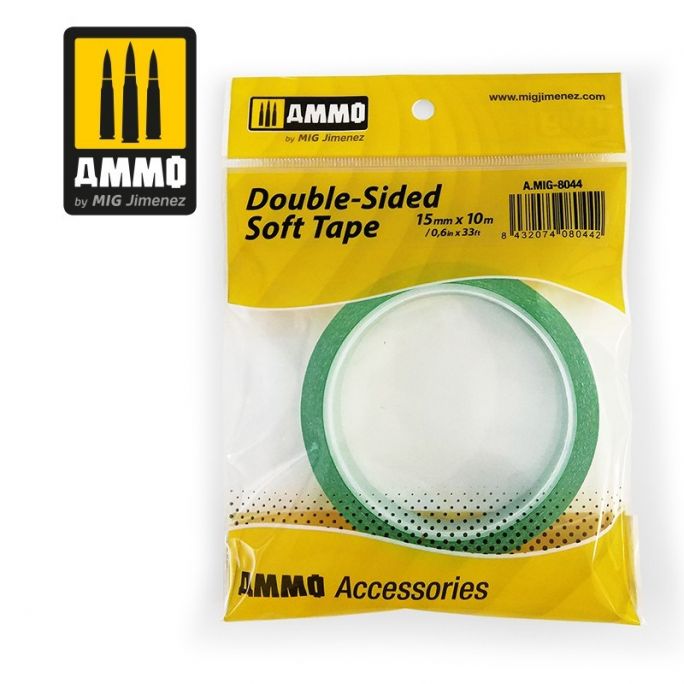 Ruban adhésif double face souple 15 mm x 10 m - Ammo 8044