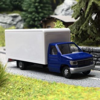 Ford E-350 fourgon, Bleu / Gris clair - Busch 89116 - HO 1/87