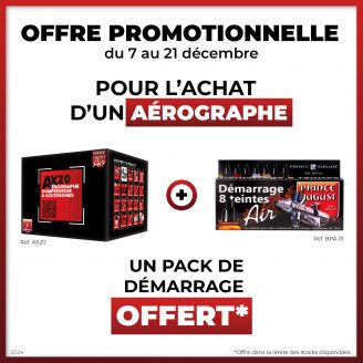 Offre Promotionnelle - Coffret Aérographe Complet "Ultimate" - Prince August AX20+ Démarrage 8 teintes BPA01