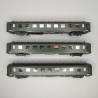 3 voitures DEV AO couchettes 2 CL, B9C9, Sncf, Ep IIIb - REE VB-399 - HO 1/87