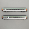 2 voitures Corail Vu mixte 2 CL / fourgon + 2 CL, (B11u + B6Du), Sncf,  Ep V - PIKO 94504 - N 1/160