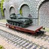 Wagon Porte-char SNCF Ep.IV + Char AMX 30 "LANGUEDOC" - REE MODELES WBA031 - HO 1/87