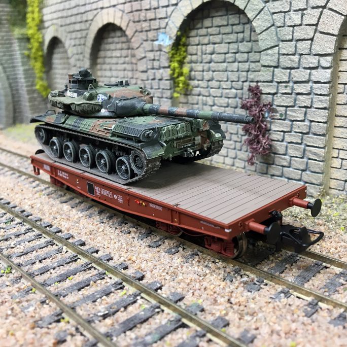 Wagon Porte-char SNCF Ep.V + Char AMX 30 "DU BREUIL" - REE MODELES WBA035 - HO 1/87