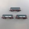 3 Wagons courts bâchés FRET SNCF type SHIMMS - AZAR W03FRP - Z 1/220