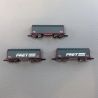 3 Wagons courts bâchés FRET SNCF type SHIMMS - AZAR W03FRP - Z 1/220