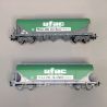 2 wagons trémies parois planes, "UFAC", Ep. IV - JOUEF HJ6281 - HO 1/87