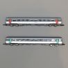 2 Voitures CORAIL VTU 1Cl + 2Cl, SNCF, livrée Nouvelle déco - AZAR MODELS V01CPP1 - Z 1/220