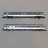 2 Voitures CORAIL VTU 2Cl, SNCF, livrée Nouvelle déco - AZAR MODELS V01CPP2 - Z 1/220