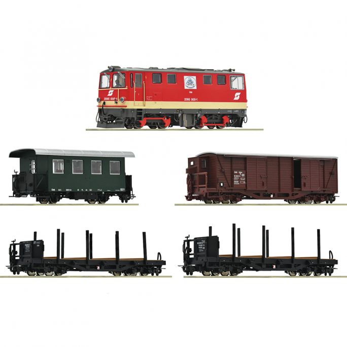 Coffret 5 pièces, train mixte voyageurs/marchandises, ÖBB, Ep. V - ROCO 5550001 - HOe