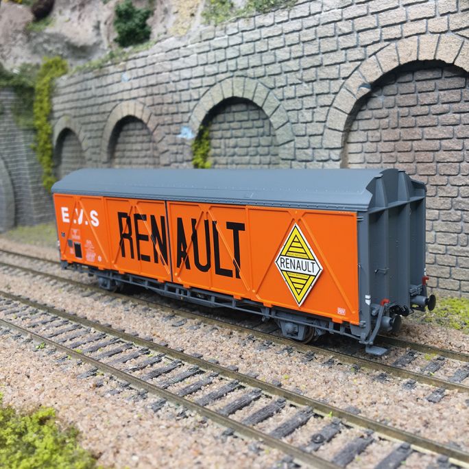 Wagon EVS "Renault" gris/orange, IK, SNCF, Ep. III - LSMODELS 30683 - HO 1/87