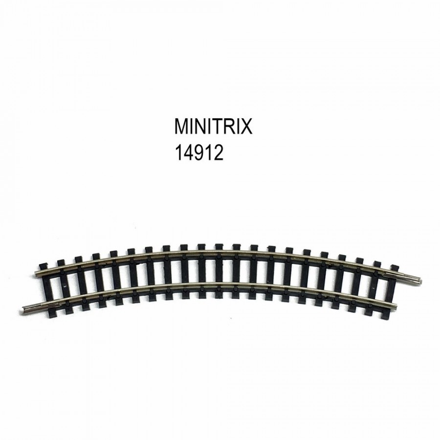 Rail courbe R1  194.6mm  30 degrés -N-1/160-MINITRIX 14912