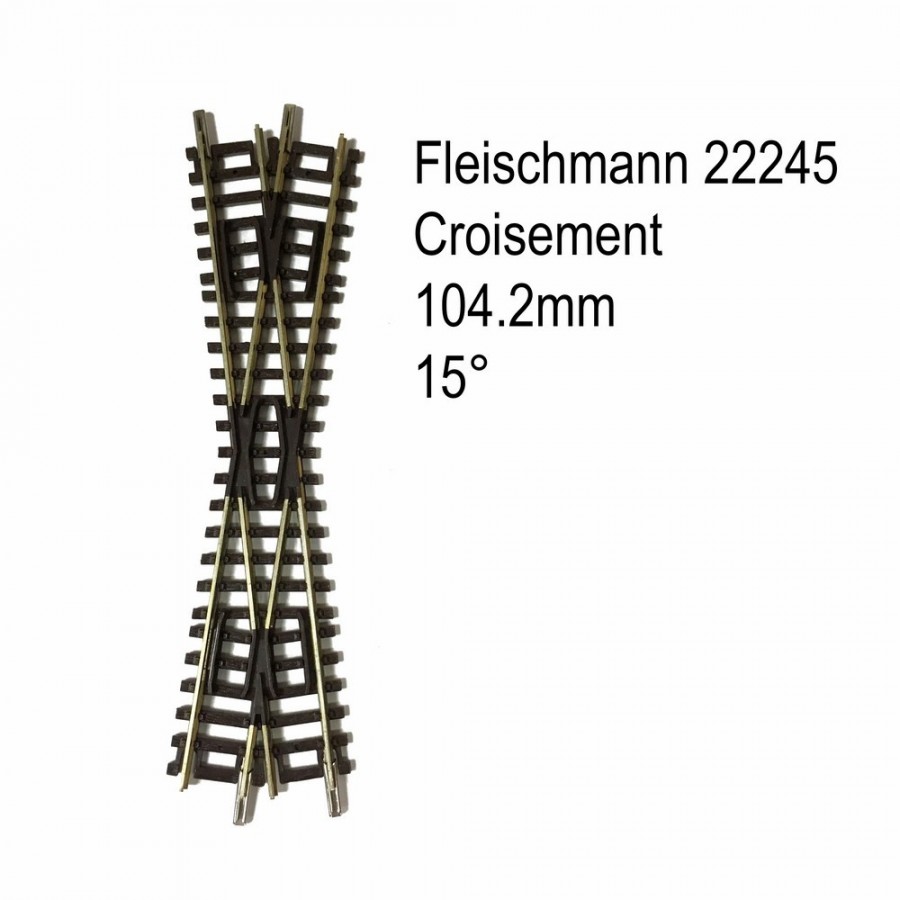 Rail croisement 104.2mm 15 degrés-N-1/160-FLEISCHMANN 22245