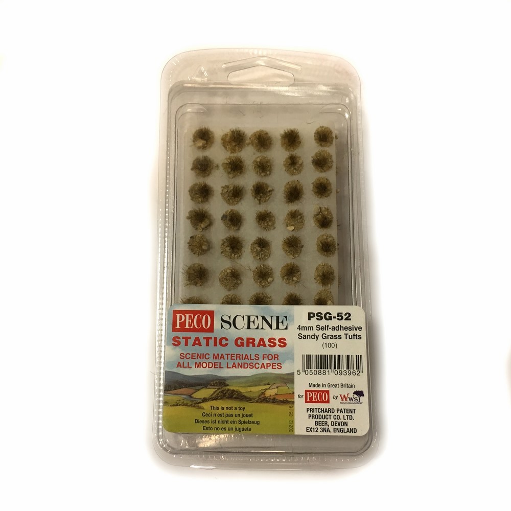 100 touffes d'herbes sèches avec support minéral Peco PSG-52 modélisme