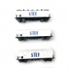 3 Wagons Frigo TP Trappes / Aer. SNCF STEF Ep III-HO 1/87-REE WB587